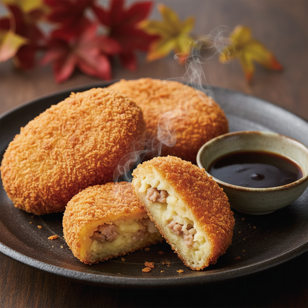 Japoniški bulvių kroketai „Korokke“: traškus rudens užkandis
