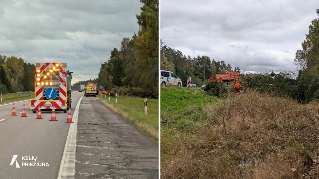 Kelininkai šalina vėjo sukeltas kliūtis
